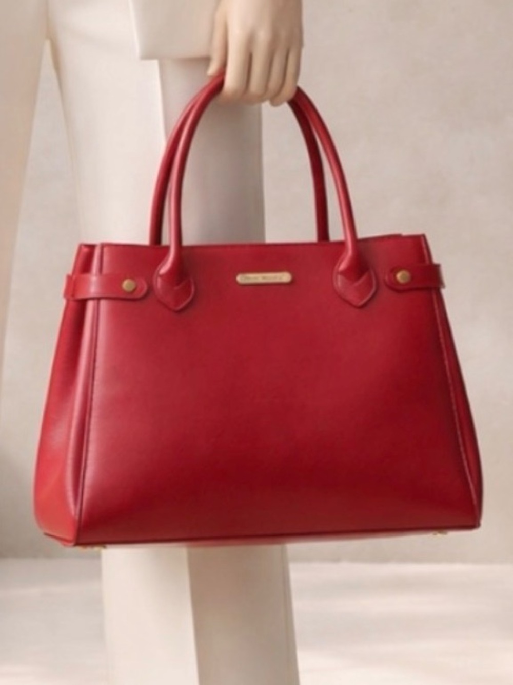 BURBERRY SANYO SHOKAI LEATHER SHOULDER TOTE BAG.